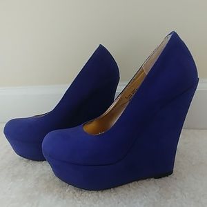 Cobalt Blue Platform Wedges